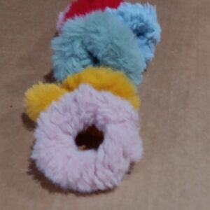 Colorful Fuzzy Hair Scrunchies Set